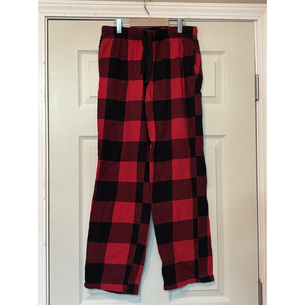 Old Navy Womans Flannel Jogger PJ Pants Size Small  Red Black Buffalo Plaid